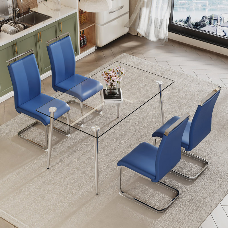 Ensemble de salle à manger rectangulaire L 51,18 po x l 31,5 po, Bleu