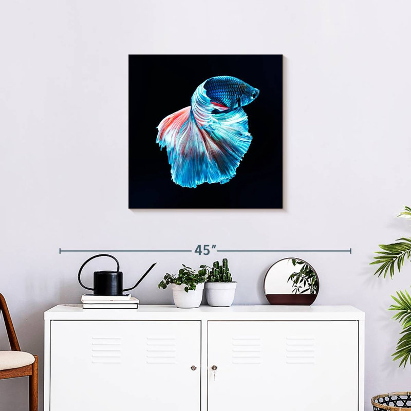 Brampt Glowing Blue Betta Fish, 24" H x 24" W