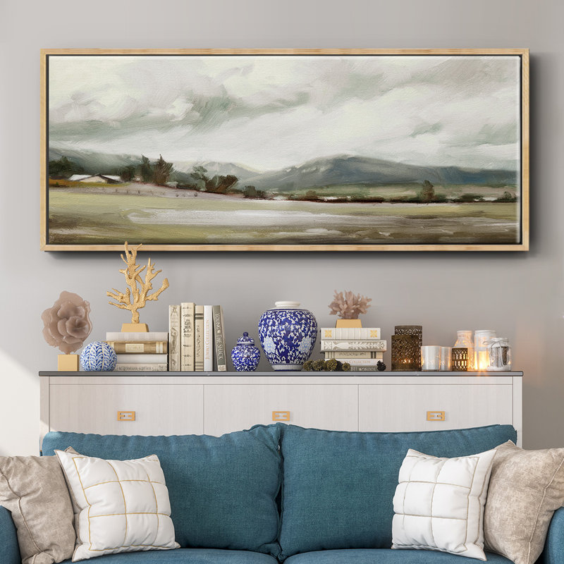 Big Sky Valley- Framed Canvas, 8" H x 20" W