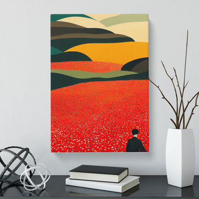 Cregan Poppy Field View - Wrapped Canvas