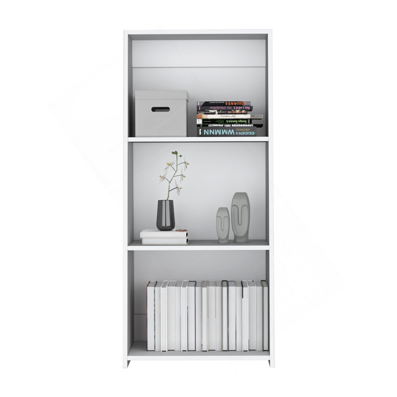 47" Tall Three-Tier Ladder Bookcase White
