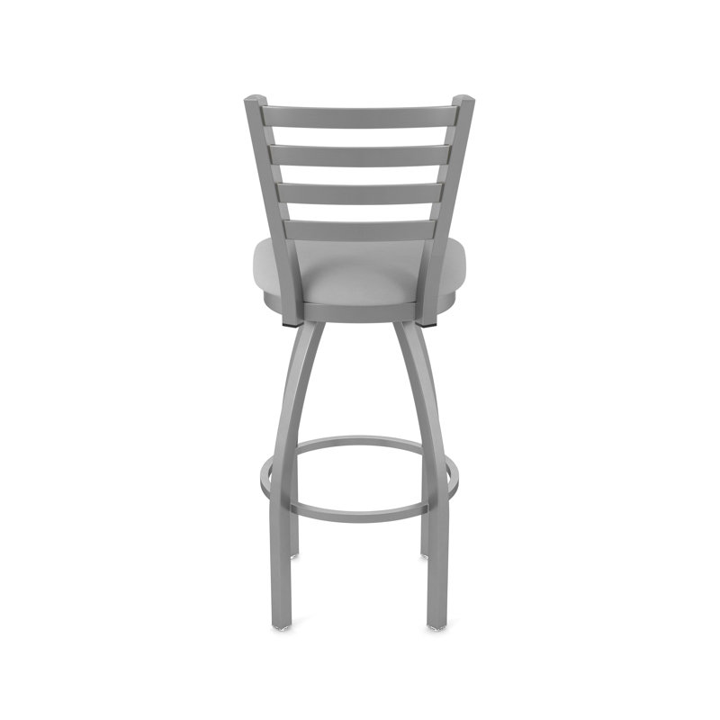 Jackie Swivel Stool, Stainless, Vinyl-Canter Folkstone Gray, Counter Stool (25" Seat Height)