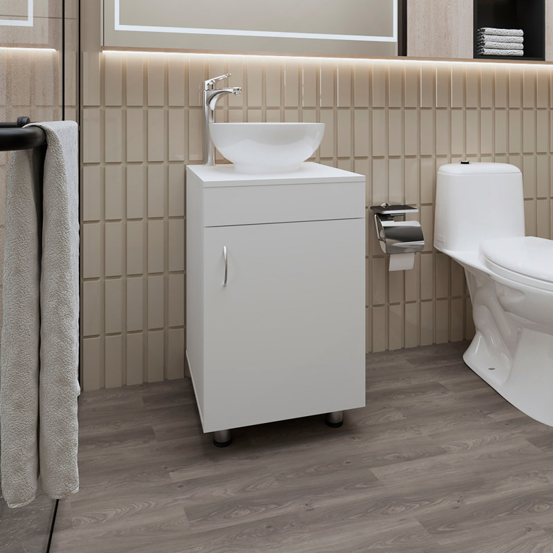 Meuble-lavabo avec lavabo intégré Loli, blanc, Blanc