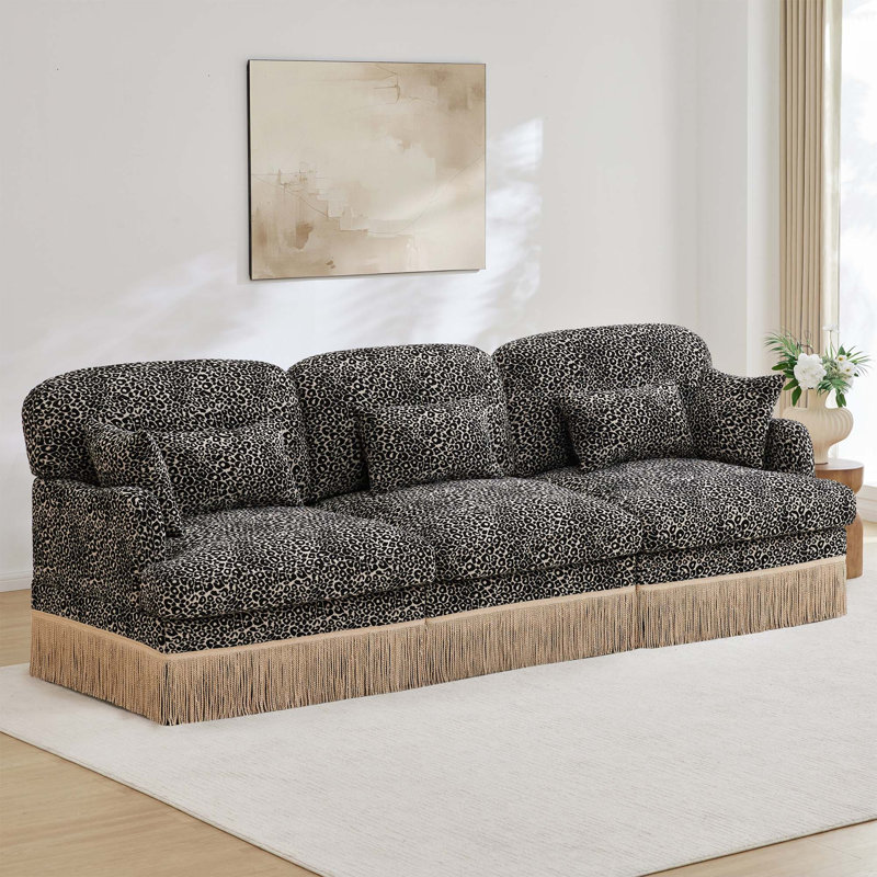 Canapé modulaire Chenille, H 34,6 po x l 100,3 po x P 33 po, Black/Khaki