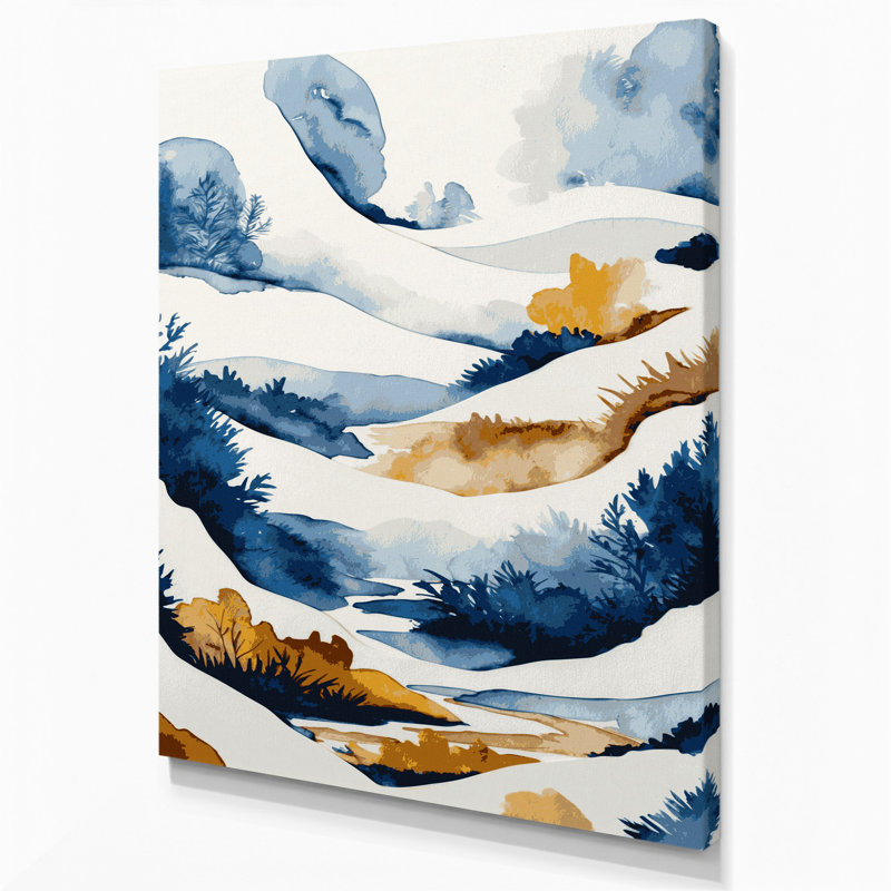 «Watercolor Landscape 34», art mural sur toile beige