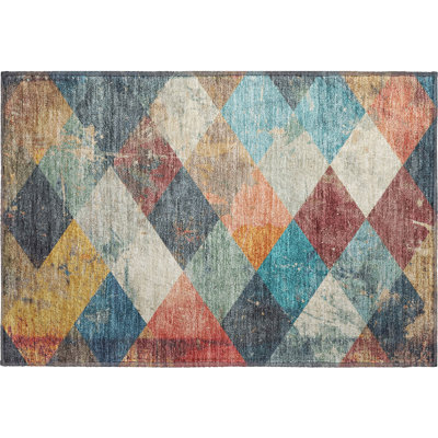 Premium Machine Washable Millbrook AMF1956 Geometric Rug