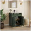 Ensemble meuble-lavabo moderne de style milieu du siècle de 27,8 po avec pieds renforcés, armoire de rangement, tiroir à couvercle rabattable et poignées en métal-1544827950