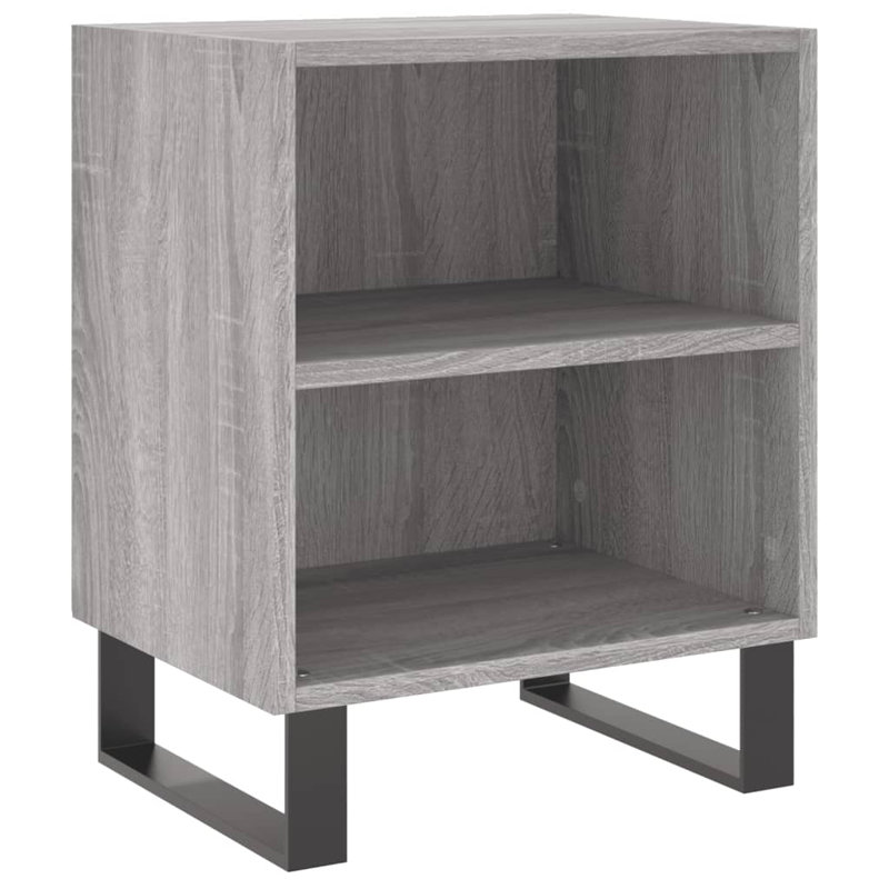 Mariacecilia 40cm W Iron Bedside Table, Grey Sonoma, Set of 2