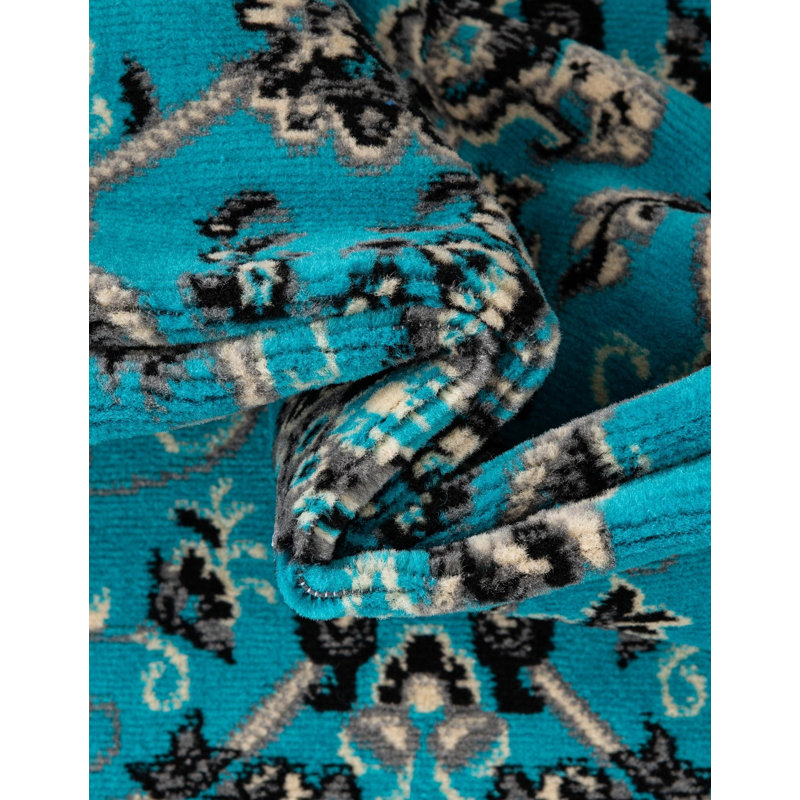 Bhatari Indoor Rug, Turquoise, Runner 2' x 8'2"