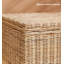Repose-pieds rectangulaire en bois et rotin