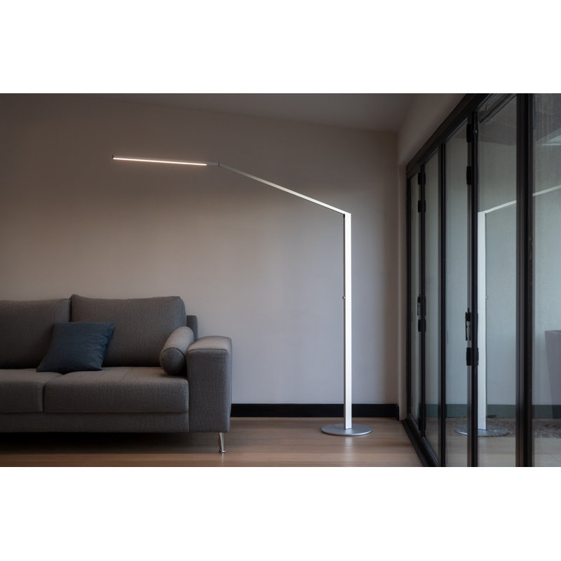 Z-Bar Titan Floor Lamp (Matte White), Sliver