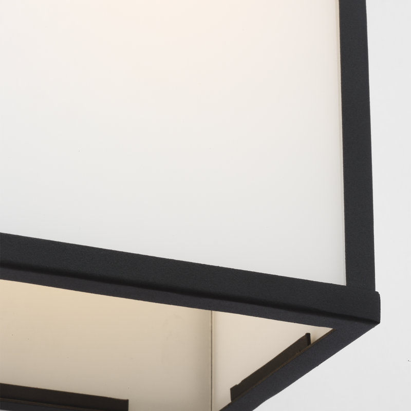 Lanterne murale Howell, Noir mat, H 12,5 po x l 6 po x P 5,75 po