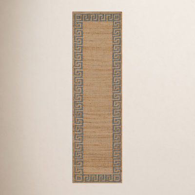 Orchard Greek Key Blue Hand-Woven Jute Rug