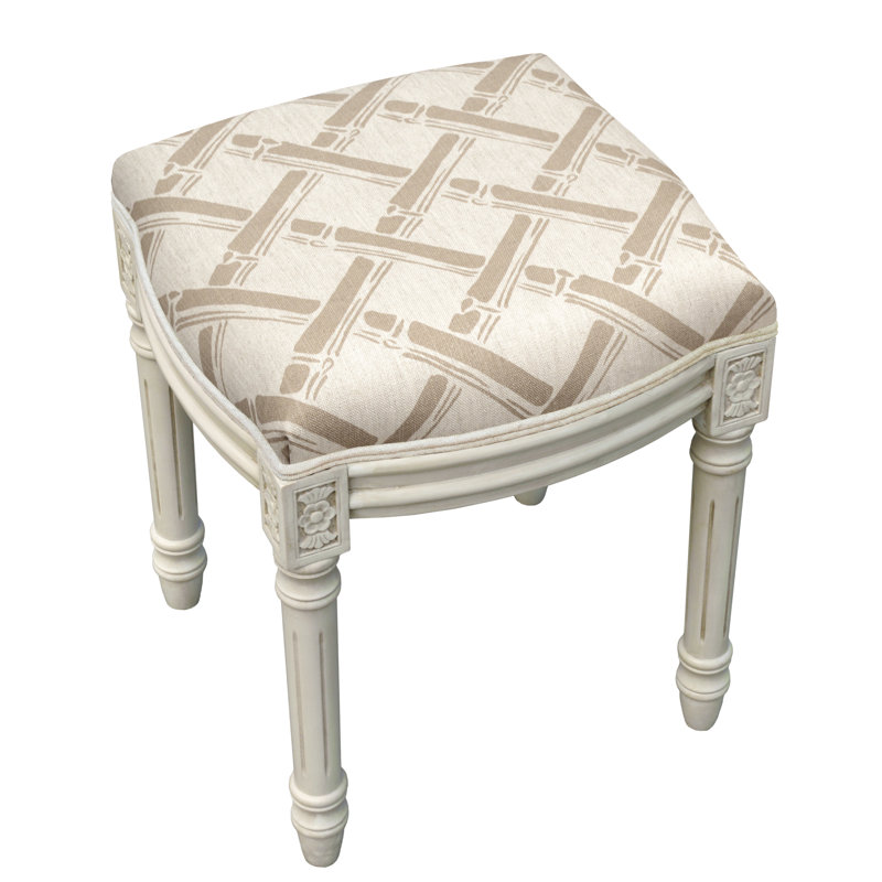 Camielle Solid Wood Accent Stool, Taupe