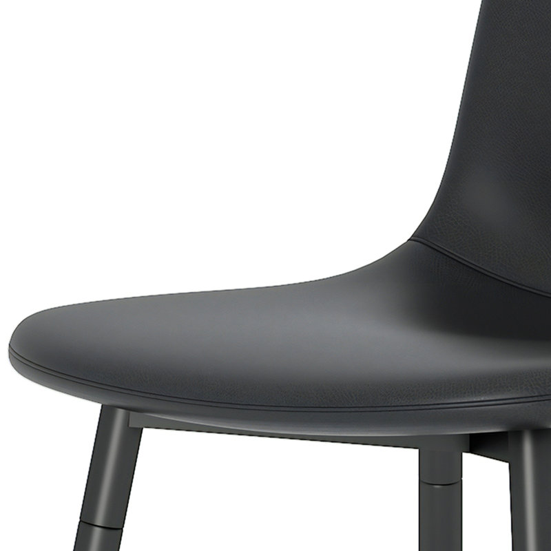 Ensemble de table de salle à manger 7 pièces avec 6 coussins et pieds en métal, 7 pièces : table, 6 chaises, Noir