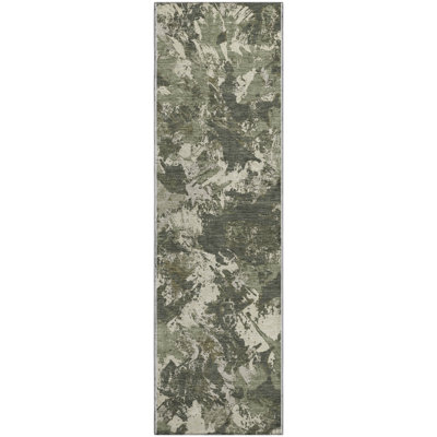 Premium Machine Washable Prisco Olive Rug