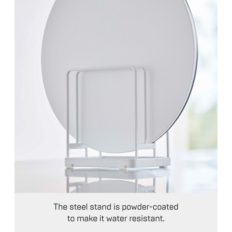 White Steel Kitchen Cutting Board Holder