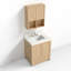 Ensemble de meuble-lavabo mural 30 po avec comptoir à quartz blanc Thassos 2 po et armoire murale assortie-292361878