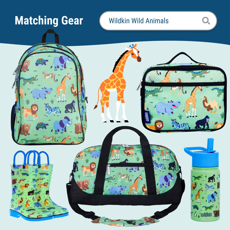 Wildkin Kids Microfiber Nap Mat – Soft  Sleep Mat with Pillow, Ideal for School & Travel - Wild Animals, Wild Animals