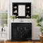 Meuble-lavabo de 36 po avec lavabo supérieur, armoire à miroir noire, armoire de rangement moderne avec 2 portes à fermeture douce et 2 tiroirs, meuble-lavabo simple