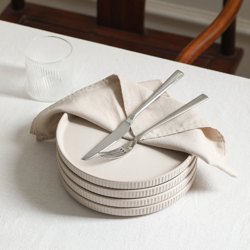 Stone Lain Haven 4-Piece Dinner Plate Set Stoneware, Beige