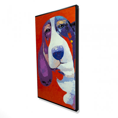 Abstract Colorful Basset Dog Print On Canvas