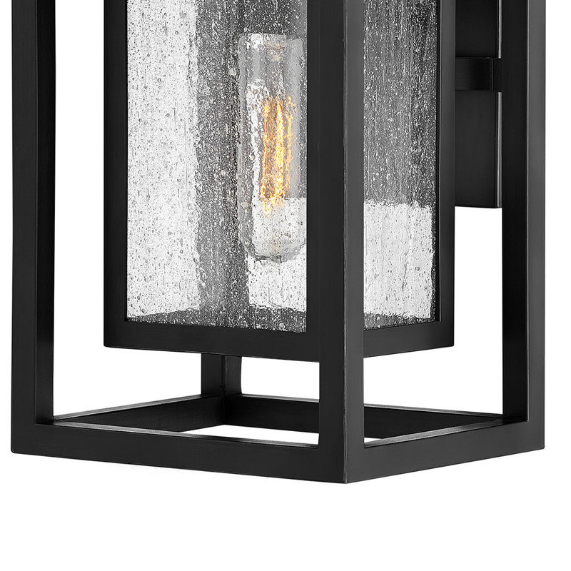 Gammett Outdoor Wall Mount Lantern with Anti-Fade Finish, 12" H x 7" W x 7" D, Black
