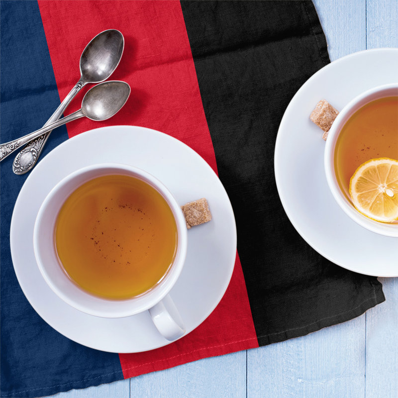 Anaheim Stripe Tea Towel Kitchen Towel, Poly Twill, Blue/Red/Black