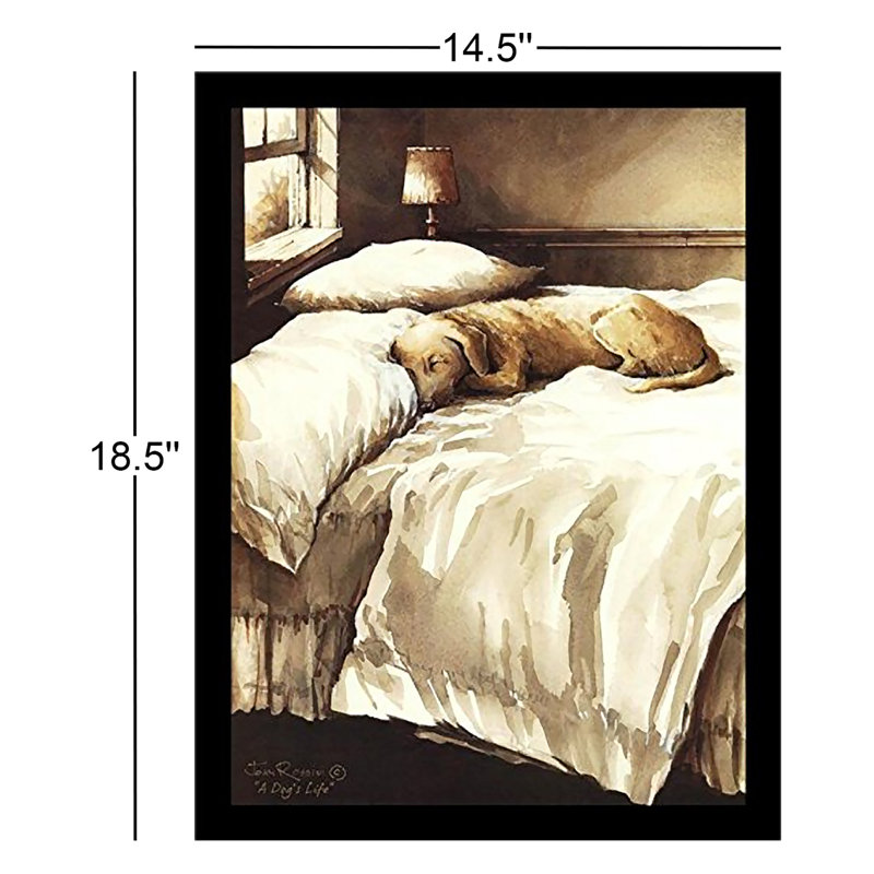 «A Dogs Life» par John Rossini - Reproduction d'art graphique sur papier encadré
