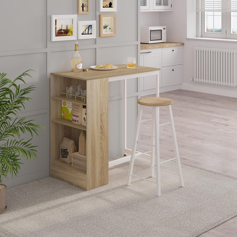 Wellkamp Metal Base Dining Table, Natural, White