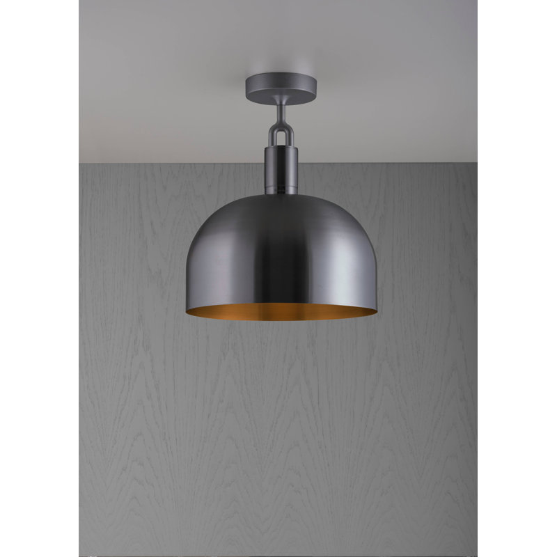 1 - Light Semi Flush Mount, Large, Gun Metal