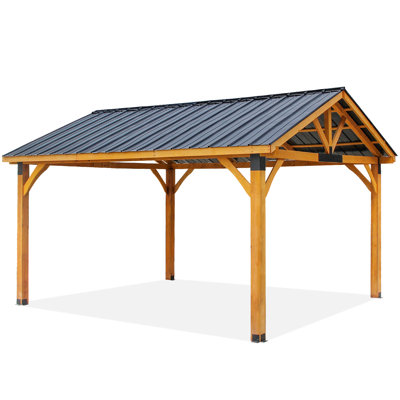 14.5 Ft. W X 11 Ft. D Solid Wood Patio Gazebo