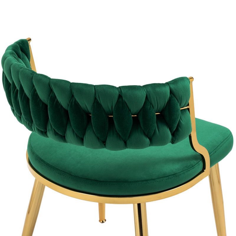 Ginko Tufted Velvet Dining Chair, Dark Green, 2