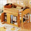Lit mezzanine double avec rangement, garde-robe et éclairage à DEL, conception peu encombrante-2036134972