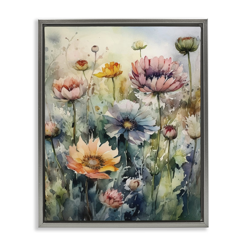 «Wild Gerbera Daisies», art mural encadré par Ryley, Cadre flottant gris lustré, H 31 po x l 25 po