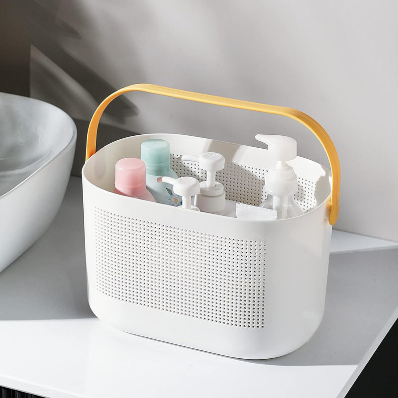 Paniers de rangement en plastique avec poignées, panier de rangement pour panier de douche pour salle de bain, cuisine, dortoir