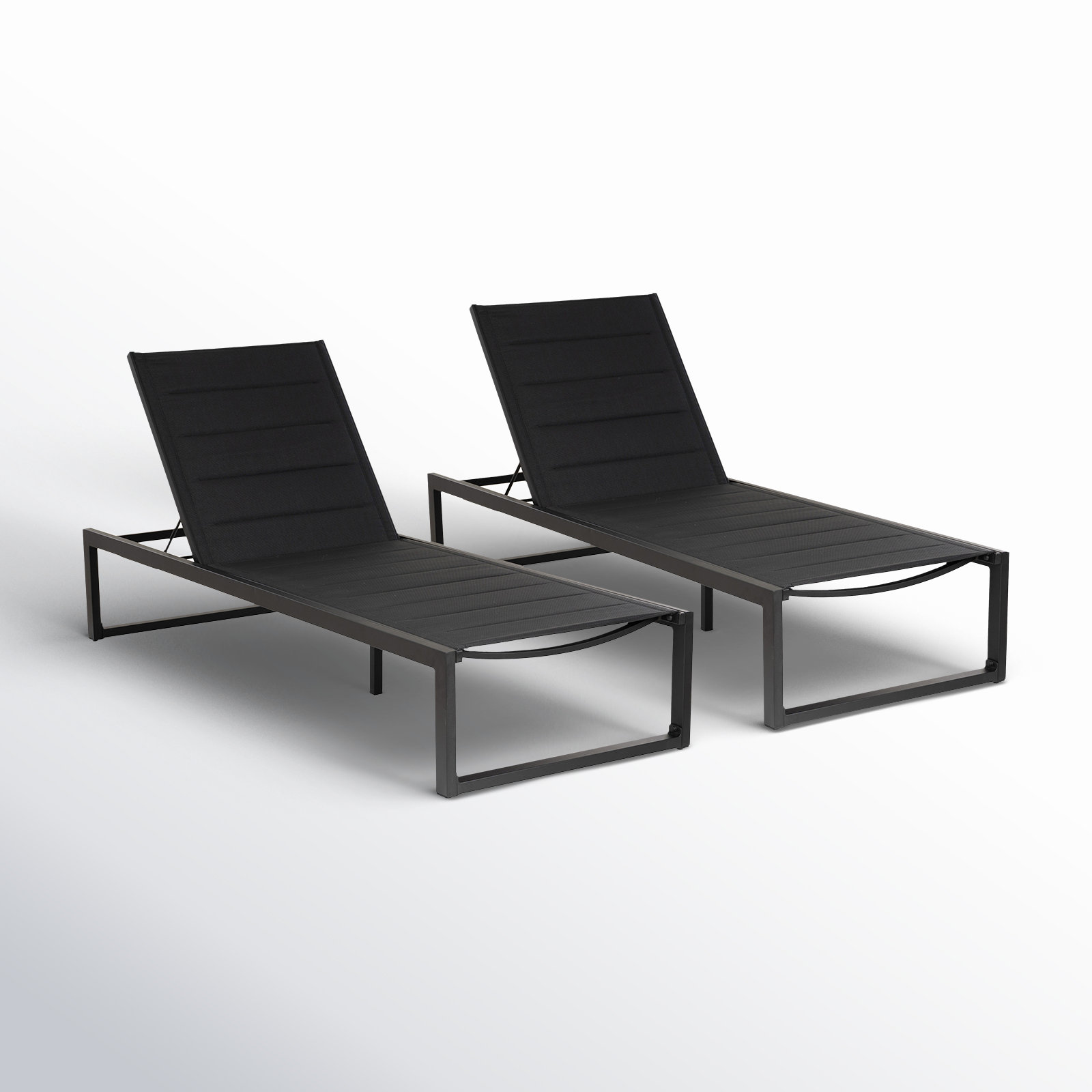 Armando Aluminum Outdoor Chaise Lounge, Black