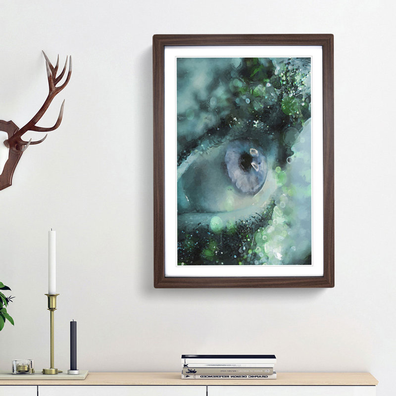 Glitter Eye - Picture Frame Graphic Art Print, 87cm H x 62cm W x 2cm D, Walnut Framed