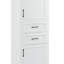 Meuble-lavabo autoportant avec portes et tiroirs à charnières amortissantes, avec un design moderne et élégant. Comprend des tablettes réglables, une tablette fixe et un rangement peu encombrant