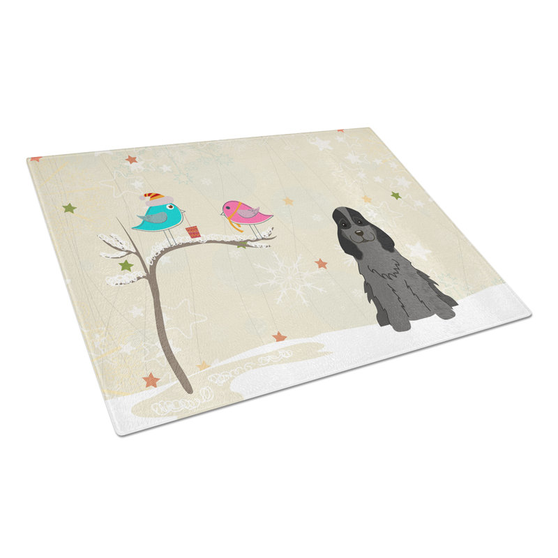 Planche à découper en verre caroline de verre trésors épagneul Christmas Presents, Noir