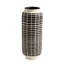 Graphic Grid Cylinder Vase-Black/White