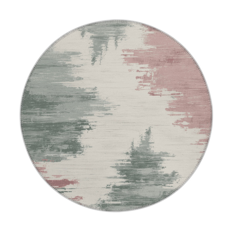 Watercolor Gray Indoor and Outdoor Area Rug, Rectangle 5' x 7'