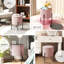 Modern Round Boucle Ottoman With Storage-1788579435
