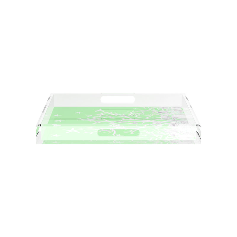 Plateau décoratif carré en acrylique Coral Reef, Colonie, L 15 po x P 15 po x H 2 po