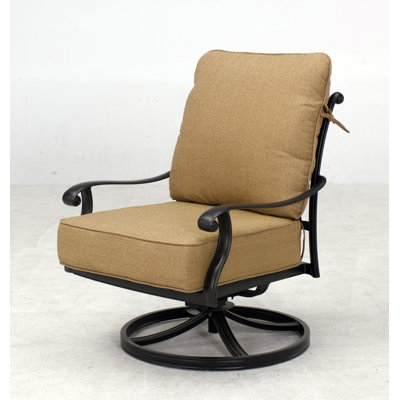 Melchior Swivel Powder Coated Aluminum Outdoor Lounge Chair