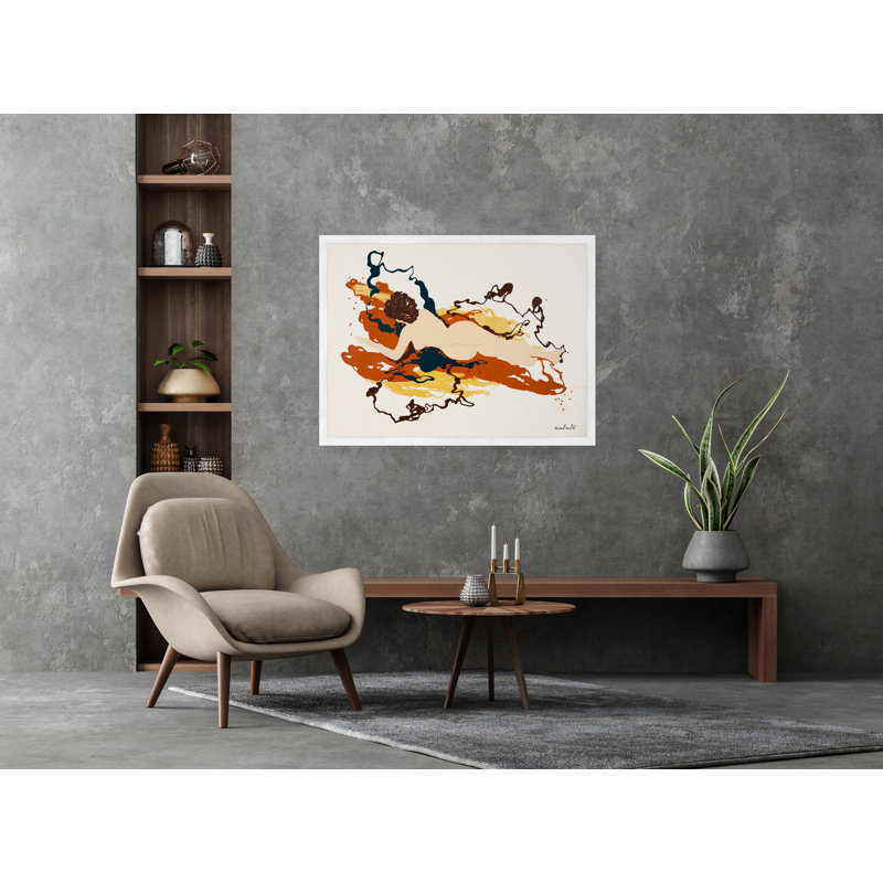 Nude Abstract In Orange Print