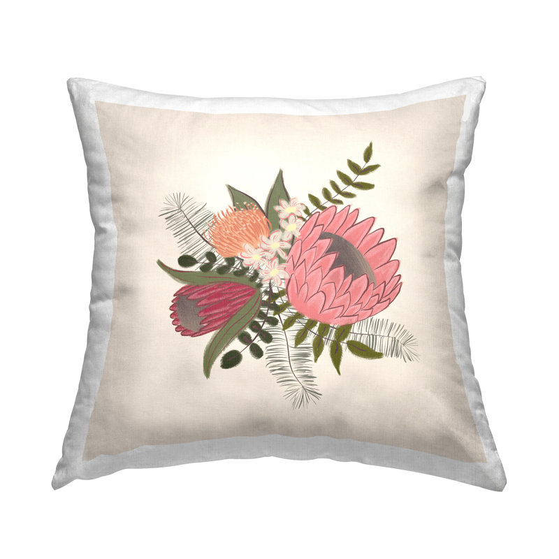 Conception de coussin décoratif décontracté à motif de feuilles de dahlia mélangées par Birgit Maria Kiennast