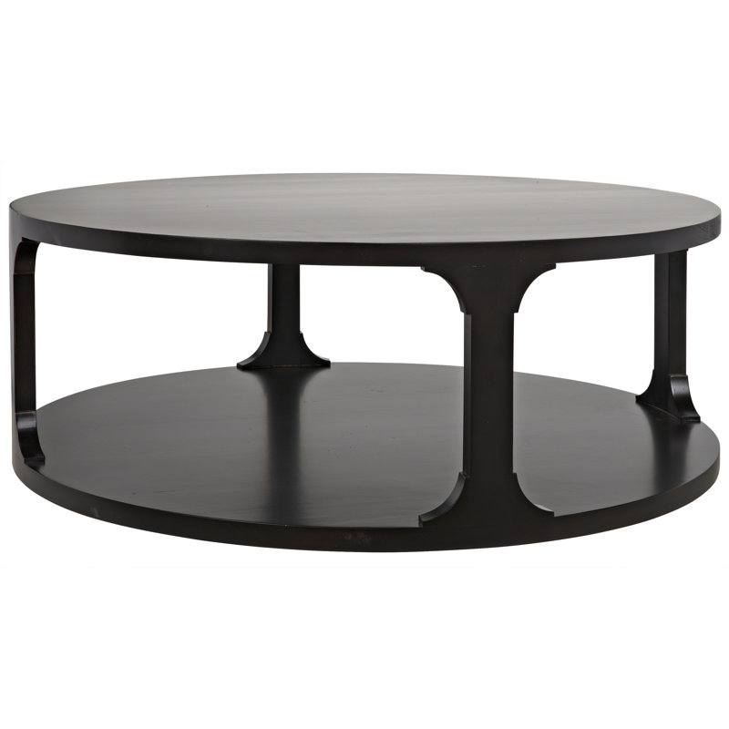 Petite table basse ronde Gimso, aulne, Espresso, H 17 po x L 48 po x l 48 po