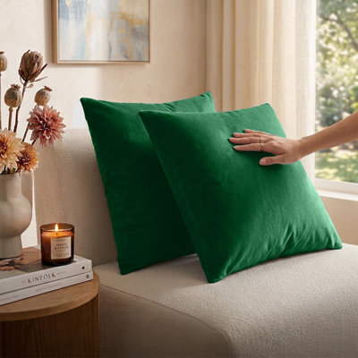 Luxurious Plain Velvet Cushion Covers (Set Of 2)