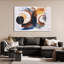 «Colorful Harmony II», art abstrait abstrait coloré sur toile chagrin argentée